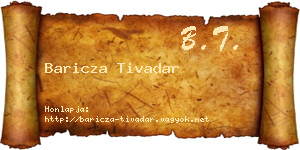 Baricza Tivadar névjegykártya